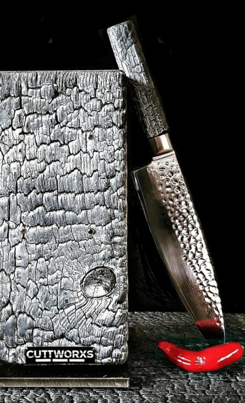 Cuttworxs Flamewood Koksmes Damaststaal VG10 4 Cuttworxs Flamewood Koksmes Damaststaal VG10 - Image 2
