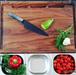 Cuttworxs Notenhouten Snijplank XL Met Sap Geul En Geïntegreerde Opvangbak -Keuken Grill Verkoopwinkel cuttworxs notenhouten snijplank xl met sap geul en 3