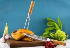 Forged Olive Trancheer Vork -Keuken Grill Verkoopwinkel forged olive trancheer vork 2